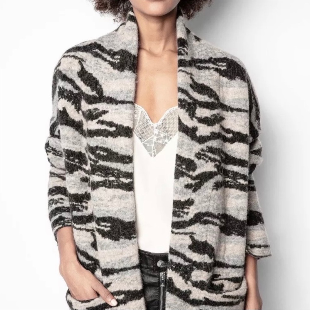 NWT Zadig & Voltarie Mia Camo Cardigan in Size XS/S